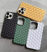 GD黒い革のiPhone ケース-FL231004