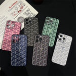 GD ブルーの革のiPhone ケース -SJK240807