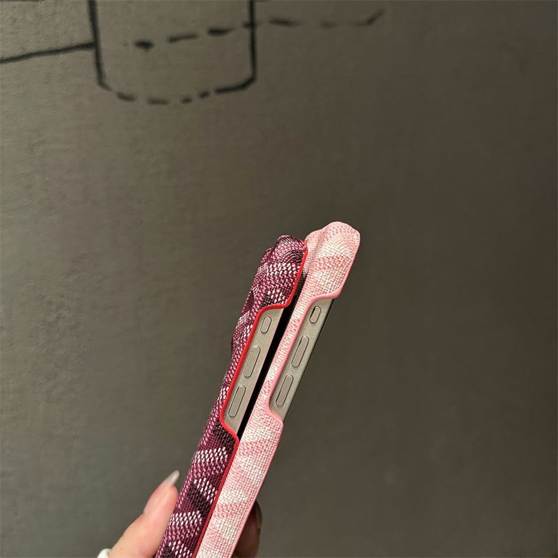 GD iPhone ケースピンクの革-YBK241523