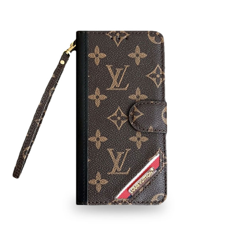 皮革手帳型 モノグラムiPhone ケース カードホルダー・紙幣収納ポケット付-OKHYL001