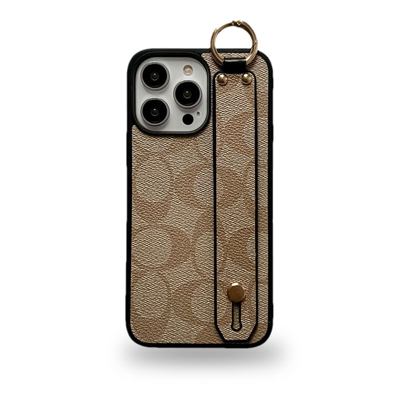 CH茶色のiPhoneケースとリストバンド-SW240330