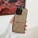 CH黄土色のiPhoneケースカードホルダー付き-HP240513