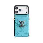 高級感Monogram ウォレット&ショルダーストラップ付 iPhoneケース ピンク-OKLV001