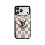 上品Monogram ウォレット&ショルダーストラップ付 iPhoneケース 黒-OKLV003