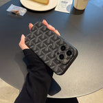 GD 黒い革のiPhone ケース -SJK240807