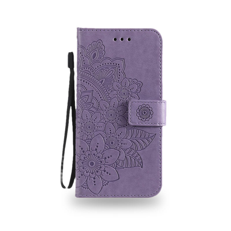 レザーパープルのiPhoneケース 手帳型カードホルダー-CCB240706