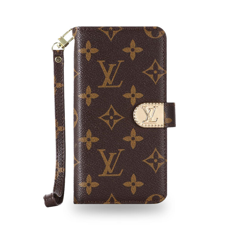 ラグジュアリーデザイン モノグラム手帳型iPhoneケース(ファスナー財布&ストラップ付き)-OKLB003