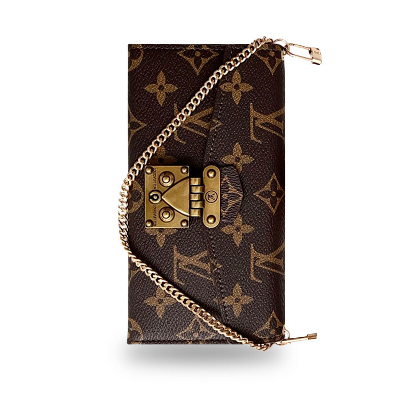 ラグジュアリー フォリオ モノグラム iPhoneケース(カードホルダー&クロスボディストラップ付き)-OKMTY002