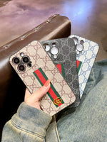 クラシックGGの青いiPhoneケース-JD240424