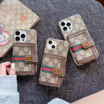 GG iPhoneケース ブラウンのパスケース -GGB241913