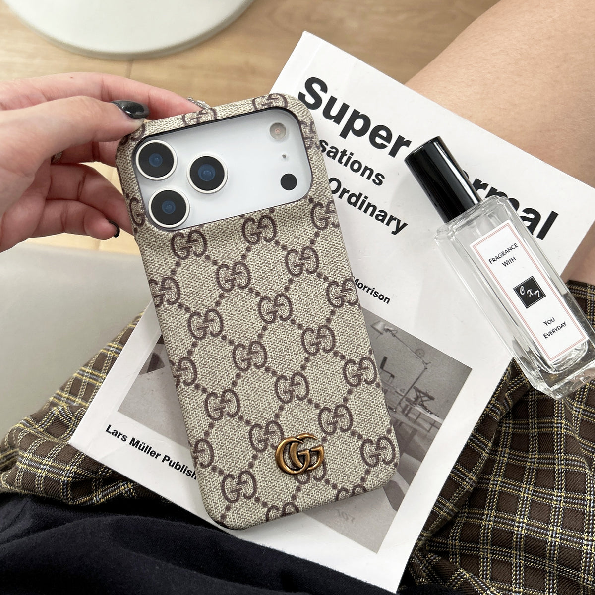 エレガントなGGブラウン iPhoneケース-OKGG001