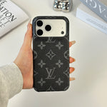 高級感のあるMonogramマグネット対応 iPhoneケース iPhone 17シリーズ用黒印刷-OKLV009