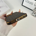 上質ファブリック Monogram iPhoneケース小きな印刷-OKLV016