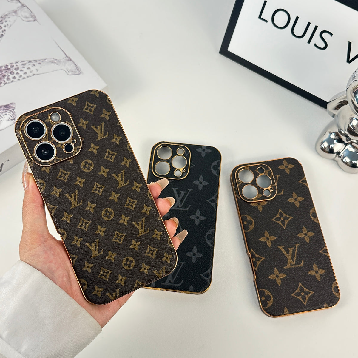 上質ファブリック Monogram iPhoneケース小きな印刷-OKLV016