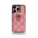 GG iphoneケース付きカードホルダーピンク-QBK240330