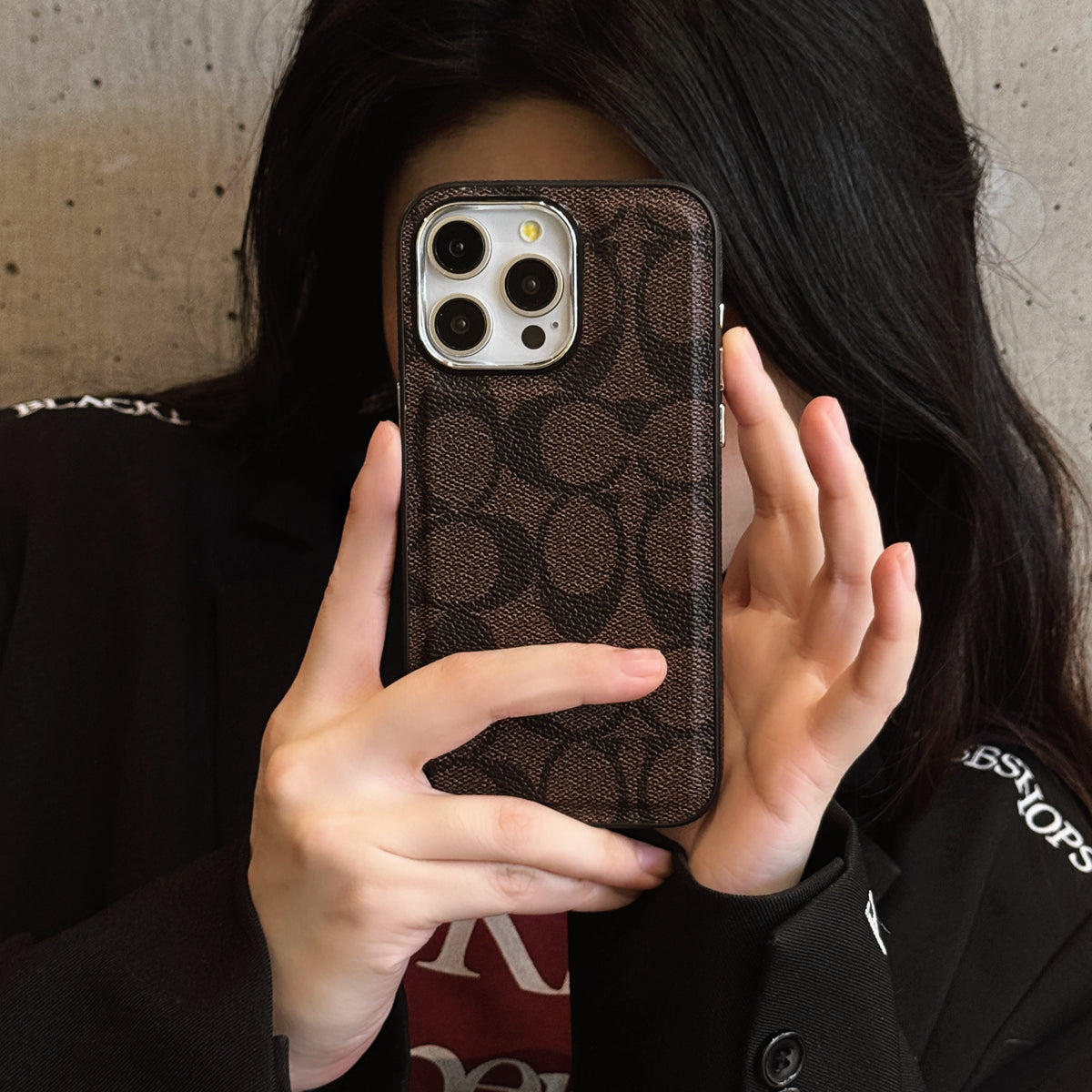 クラシックなCHブラウン iPhoneケース-OKCH001