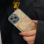 CH黄土色のiPhoneケースカードホルダー付き-HP240513