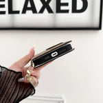 CH茶色のレザーiPhoneフラップケース,カードケース付き-PTK241622