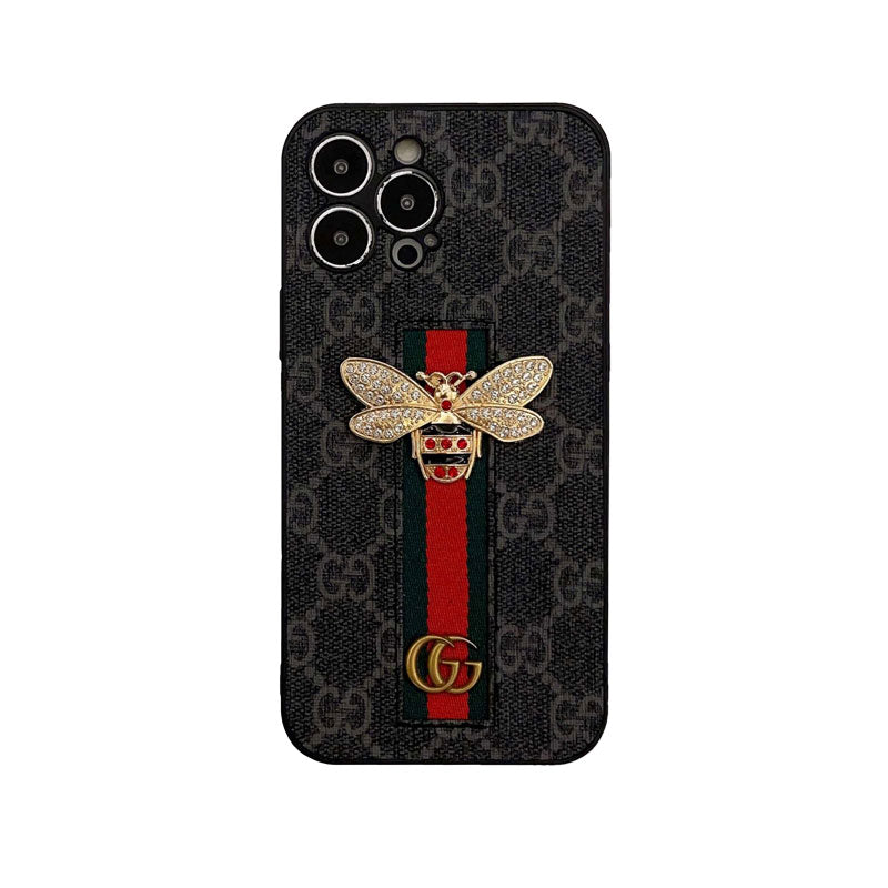 クラシックグレーのGG iPhoneケース、デザイン感-HDK240330