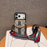 クラシカルGG ウォレット&ショルダーストラップ付 iPhoneケース 茶色-OKGG002