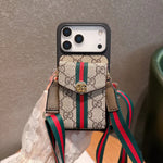 クラシカルGG ウォレット&ショルダーストラップ付 iPhoneケース 茶色-OKGG002