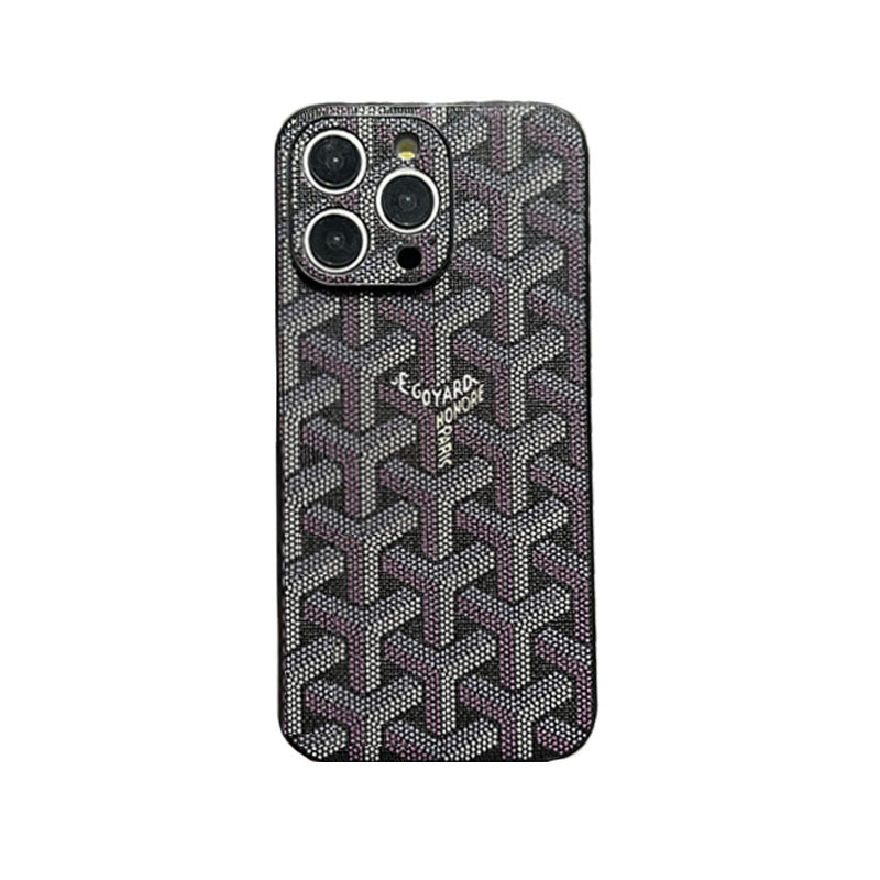 GD 黒い革のiPhone ケース -SJK240807