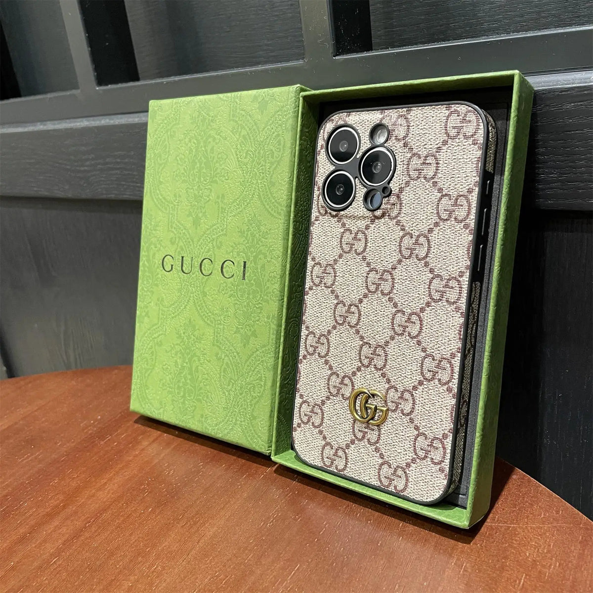 ラグジュアリーなGGブラウン iPhoneケース-OKGG002