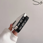 CD黒いレザーiPhoneケース-DKB231211