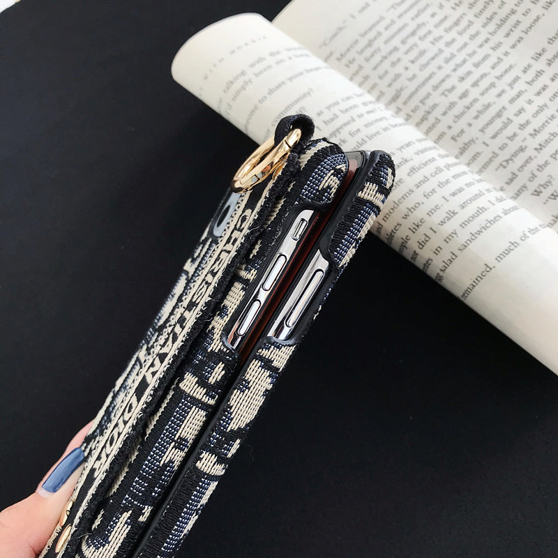 CD黒いiPhoneケース リストバンドホルダー付き-SW231115