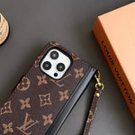 皮革手帳型 モノグラムiPhone ケース カードホルダー・紙幣収納ポケット付-OKHYL001