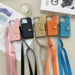 ピンクのGG iPhoneケース,カードホルダーとストラップ -ZY241720