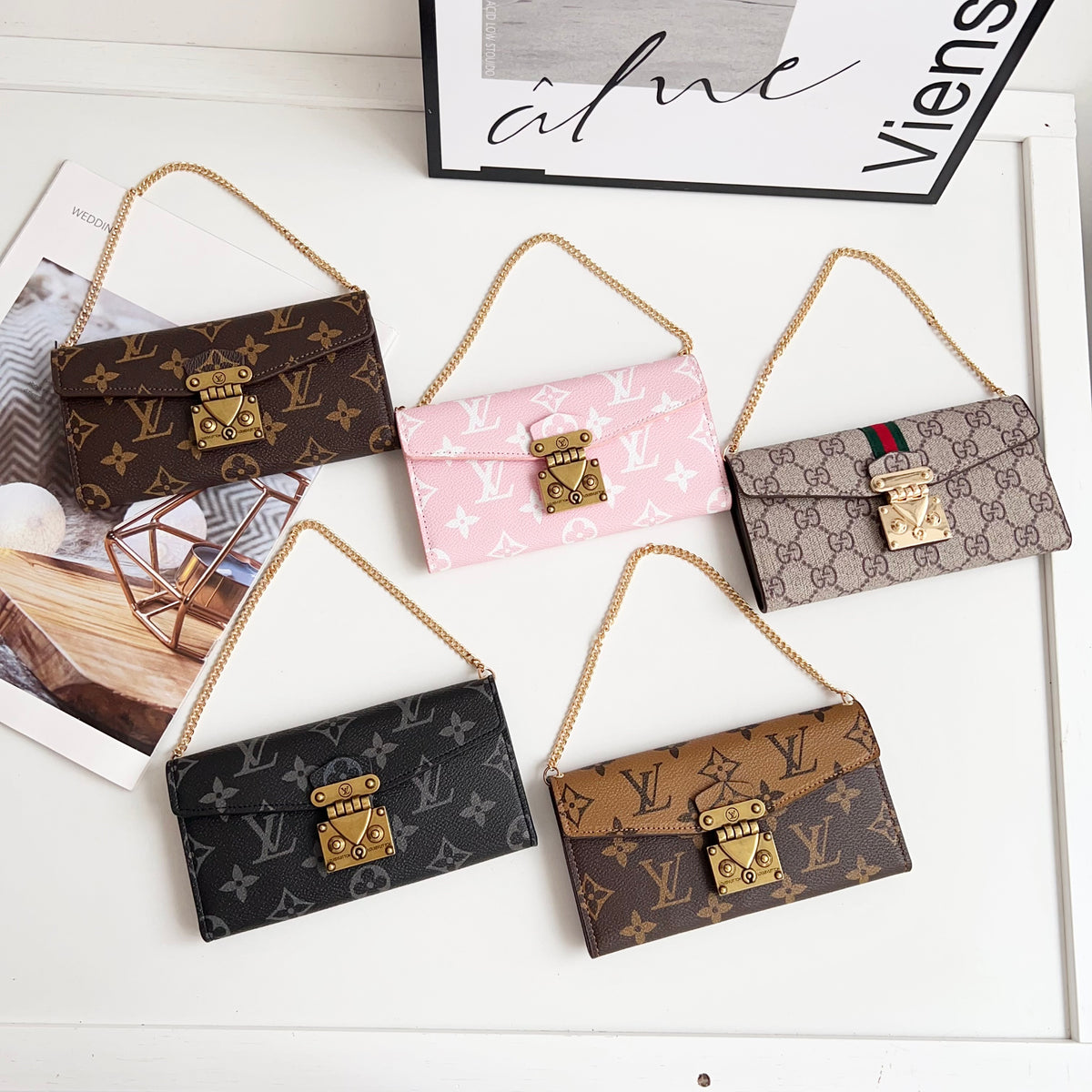 ラグジュアリー フォリオ モノグラム iPhoneケース(カードホルダー&クロスボディストラップ付き)-OKMTY002