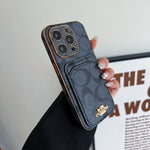 CH革の黒iPhoneケースとカードケース-KB241651