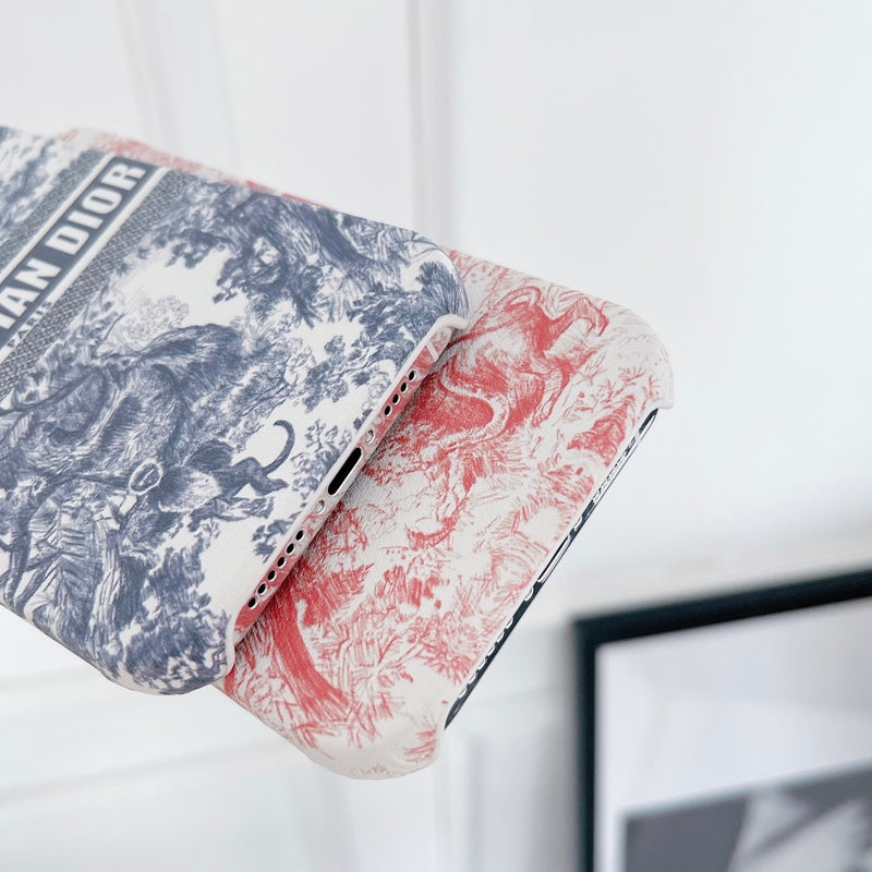 CD水色のiPhoneケース 動物のイラスト-JDK231202