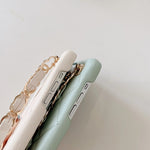 CC iPhoneケース、グリーンのカードホルダーとストラップ付き -SLK240104