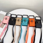 高級感Monogram ウォレット&ショルダーストラップ付 iPhoneケース ピンク-OKLV001