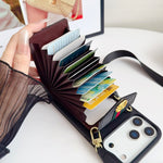 ラグジュアリーGG ウォレット&ショルダーストラップ付 iPhoneケース 黒-OKGG001