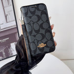 上品CHクラシック ウォレットフォールド式 iPhoneケース 黒-OKCH004