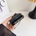 上品Monogram ウォレット&ショルダーストラップ付 iPhoneケース 黒-OKLV003