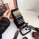 クラシカルGG ウォレット&ショルダーストラップ付 iPhoneケース 黒-OKGG002