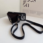 上質CH ウォレット&ショルダーストラップ付 iPhoneケース 黒-OKCH005