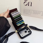 上質CH ウォレット&ショルダーストラップ付 iPhoneケース 黒-OKCH005