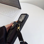 上質CH ウォレット&ショルダーストラップ付 iPhoneケース 黒-OKCH005