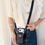 上質CH ウォレット&ショルダーストラップ付 iPhoneケース 黒-OKCH005