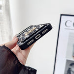 高級感CD カード収納一体型 iPhoneケース 黒-OKCD003