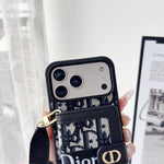 上質CD ウォレット&ショルダーストラップ付 iPhoneケース 黒-OKCD004