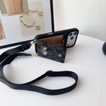 高級感CH マネークリップ付 iPhoneケース 黒-OKCH006