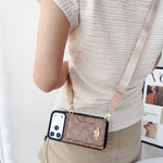 高級CH ウォレット&ショルダーストラップ付 iPhoneケース ブラウン-OKCH003