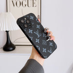 エレガントなMonogramビッグモノグラム ブラックiPhoneケース-OKLV003