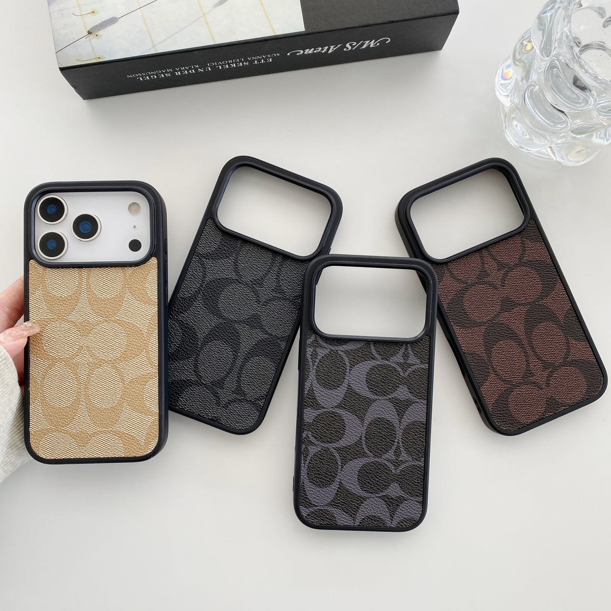 高品質なCHブラウン iPhoneケース-OKCH005